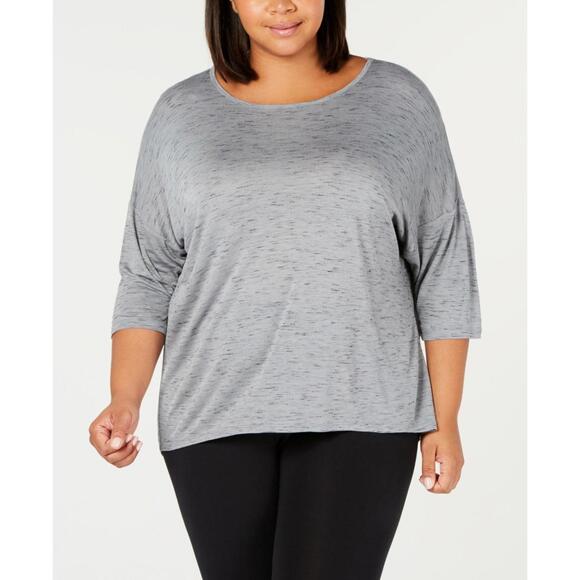 Ideology Womens Activewear Plus Size Scoop Neck Drop Shoulder Top Size 3X - Picture 1 of 2